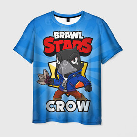 Мужская футболка 3D с принтом BRAWL STARS CROW в Новосибирске, 100% полиэфир | прямой крой, круглый вырез горловины, длина до линии бедер | brawl stars | brawl stars crow | brawler | crow | бравл старз | бравлер | ворон
