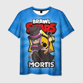 Мужская футболка 3D с принтом BRAWL STARS MORTIS в Новосибирске, 100% полиэфир | прямой крой, круглый вырез горловины, длина до линии бедер | brawl stars | brawl stars mortis | brawler | mortis | бравл старз | бравлер | мортис