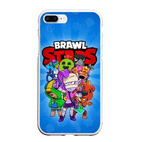 Чехол для iPhone 7Plus/8 Plus матовый с принтом BRAWL STARS в Новосибирске, Силикон | Область печати: задняя сторона чехла, без боковых панелей | 8 bit | 8 бит | brawl stars | brawler | crow | emz | leon | nita | sandy | spike | бравл старз | бравлер | ворон | леон | нита | спайк | сэнди | эмз