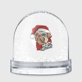 Снежный шар с принтом Мопс Санта в Новосибирске, Пластик | Изображение внутри шара печатается на глянцевой фотобумаге с двух сторон | 2020 | christmas | happy | merry | new year | pug | в подарок | мопс | новый год | пёс | поздравить | рождество | с наступающим | с новым годом | с рождеством | санта | собака | щенок