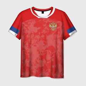 Мужская футболка 3D с принтом Russia home EURO 2020  в Новосибирске, 100% полиэфир | прямой крой, круглый вырез горловины, длина до линии бедер | championship | cup | dzyuba | russia | tdrfifa19 | world | артем | дзюба | европы | мира | мундиаль | россия | чемпионат