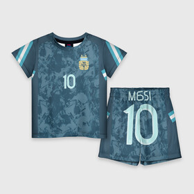 Детский костюм с шортами 3D с принтом Messi away Copa America 2020 в Новосибирске,  |  | Тематика изображения на принте: barcelona | champions | league | lionel | messi | spain | tdrfifa19 | барселона | испания | лига | лионель | месси | чемпионов