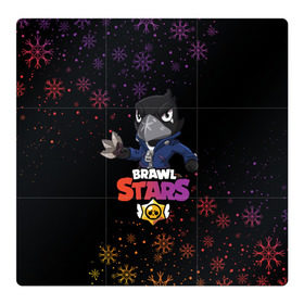 Магнитный плакат 3Х3 с принтом Новогодний Brawl Stars CROW в Новосибирске, Полимерный материал с магнитным слоем | 9 деталей размером 9*9 см | Тематика изображения на принте: brawl | brawl stars | crow | leon | stars | бравл | бравл старс | браво старс | игра | компьютерная | кров | леон | новогодний | новый год | онлайн | с новым годом | снежинки | старс