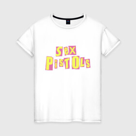 Женская футболка хлопок с принтом Sex Pistols в Новосибирске, 100% хлопок | прямой крой, круглый вырез горловины, длина до линии бедер, слегка спущенное плечо | punk | rock