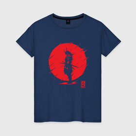 Женская футболка хлопок с принтом Самурайский Дух в Новосибирске, 100% хлопок | прямой крой, круглый вырез горловины, длина до линии бедер, слегка спущенное плечо | samurai | samurai spirit | самурай | самурайский дух | япония