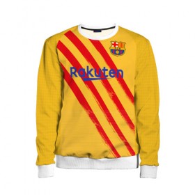 Детский свитшот 3D с принтом Barcelona 4-th kit 19-20 в Новосибирске, 100% полиэстер | свободная посадка, прямой крой, мягкая тканевая резинка на рукавах и понизу свитшота | Тематика изображения на принте: barcelona | champions | laliga | league | spain | барселона | испания | лига | месси | чемпионов