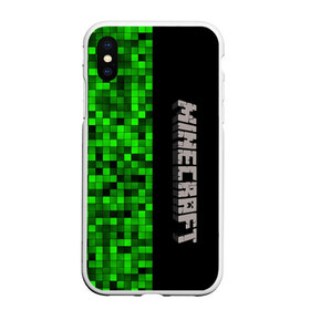 Чехол для iPhone XS Max матовый с принтом MINECRAFT в Новосибирске, Силикон | Область печати: задняя сторона чехла, без боковых панелей | game | minecraft | блоки | игра | квадраты | компьютерная игра | крипер | майнкрафт