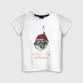 Детская футболка хлопок с принтом Дайвинг - всё что я хочу в Новосибирске, 100% хлопок | круглый вырез горловины, полуприлегающий силуэт, длина до линии бедер | 