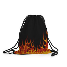 Рюкзак-мешок 3D с принтом Пламя Old School в Новосибирске, 100% полиэстер | плотность ткани — 200 г/м2, размер — 35 х 45 см; лямки — толстые шнурки, застежка на шнуровке, без карманов и подкладки | burn | fire | костер | нарисованный | огня | огонь | олдскул | пламени | пламя | пожар | пылает | рисованный огонь | языки