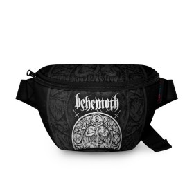 Поясная сумка 3D с принтом Behemoth в Новосибирске, 100% полиэстер | плотная ткань, ремень с регулируемой длиной, внутри несколько карманов для мелочей, основное отделение и карман с обратной стороны сумки застегиваются на молнию | behemoth | black metal | death metal | inferno | nergal | orion | seth | блэк метал | группы | дэт метал | метал | музыка | рок