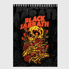 Скетчбук с принтом Black Sabbath в Новосибирске, 100% бумага
 | 48 листов, плотность листов — 100 г/м2, плотность картонной обложки — 250 г/м2. Листы скреплены сверху удобной пружинной спиралью | black sabbath | hard rock | heavy metal | блэк сабат | группы | метал | музыка | оззи осборн | рок | хард рок | хэви метал