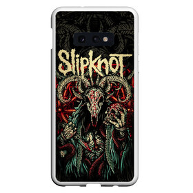 Чехол для Samsung S10E с принтом Slipknot в Новосибирске, Силикон | Область печати: задняя сторона чехла, без боковых панелей | Тематика изображения на принте: slipknot | we are not your kind | альтернативный метал | грув метал | метал | музыка | ню метал | слипнот