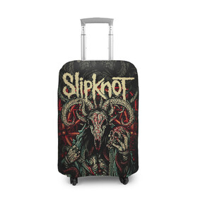 Чехол для чемодана 3D с принтом Slipknot в Новосибирске, 86% полиэфир, 14% спандекс | двустороннее нанесение принта, прорези для ручек и колес | slipknot | we are not your kind | альтернативный метал | грув метал | метал | музыка | ню метал | слипнот