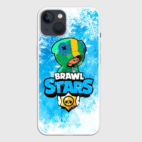 Чехол для iPhone 13 с принтом Brawl Stars Леон в Новосибирске,  |  | 2020 | brawl | brawl stars | christmas | leon | new year | stars | бравл старс | брол старс | зима | игра | леон | новогодний | новый год | рождество | снег | снежинки