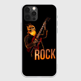 Чехол для iPhone 12 Pro Max с принтом rock в Новосибирске, Силикон |  | rock | skull | гитара | огонь | рок | скелет | череп