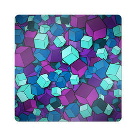 Магнит виниловый Квадрат с принтом Кубы в Новосибирске, полимерный материал с магнитным слоем | размер 9*9 см, закругленные углы | абстрактно | абстрактные | абстрактный | абстрактным | абстракция | кубики | кубические | кубический | кубическое | кубы | неон | неонка | неоновые | разноцветные | светящиеся | цветное | цветные