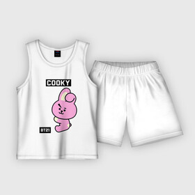 Детская пижама с шортами хлопок с принтом COOKY BT21 в Новосибирске,  |  | bt21 | bts | chimmy | cooky | koya | love yourself. | mang | rj | shooky | tata | бт21 | бтс