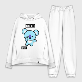 Женский костюм хлопок Oversize с принтом KOYA BT21 в Новосибирске,  |  | bt21 | bts | chimmy | cooky | koya | love yourself. | mang | rj | shooky | tata | бт21 | бтс