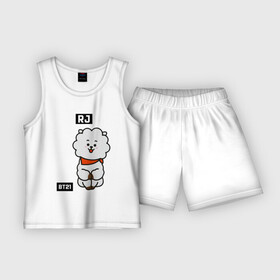 Детская пижама с шортами хлопок с принтом RJ BT21 в Новосибирске,  |  | bt21 | bts | chimmy | cooky | koya | love yourself. | mang | rj | shooky | tata | бт21 | бтс