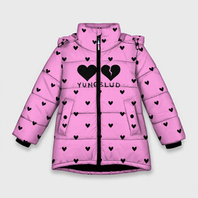 Зимняя куртка для девочек 3D с принтом Yungblud hearts в Новосибирске, ткань верха — 100% полиэстер; подклад — 100% полиэстер, утеплитель — 100% полиэстер. | длина ниже бедра, удлиненная спинка, воротник стойка и отстегивающийся капюшон. Есть боковые карманы с листочкой на кнопках, утяжки по низу изделия и внутренний карман на молнии. 

Предусмотрены светоотражающий принт на спинке, радужный светоотражающий элемент на пуллере молнии и на резинке для утяжки. | Тематика изображения на принте: 11minutes | anarchist | billie eilish | die for the hype | dominic harrison | edit | fandoms | halsey | kill somebody | polygrapheyes | psychotickids | tinpanboy | yungblud | yungblud army | yungblud art | yungblud edit | yungblud fan | доминик харрис | я