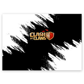 Поздравительная открытка с принтом Clash of Clans в Новосибирске, 100% бумага | плотность бумаги 280 г/м2, матовая, на обратной стороне линовка и место для марки
 | clash of clans | clash royale | game | supercell | детская | детям | игра | клаш оф кланс | клэш оф кланс | компьютерна игра | пекка