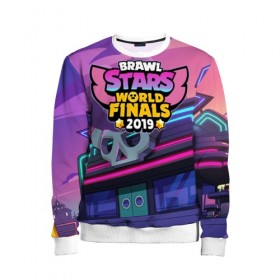 Детский свитшот 3D с принтом Brawl Stars World Finals 2019 в Новосибирске, 100% полиэстер | свободная посадка, прямой крой, мягкая тканевая резинка на рукавах и понизу свитшота | Тематика изображения на принте: brawl | bs | clash line | fails | funny | leon | moments | stars | supercell | tick | бой | босс | бравл | броубол | бс | драка | звезд | осада | поззи | сейф | старс | цель