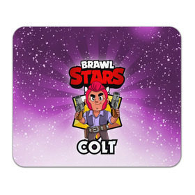 Коврик для мышки прямоугольный с принтом BRAWL STARS COLT в Новосибирске, натуральный каучук | размер 230 х 185 мм; запечатка лицевой стороны | brawl stars | brawl stars colt | brawler | colt | бравл старз | бравлер | кольт