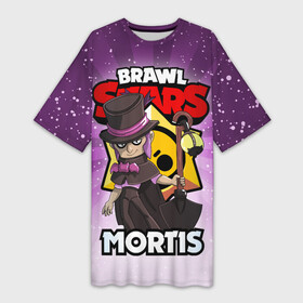 Платье-футболка 3D с принтом BRAWL STARS MORTIS в Новосибирске,  |  | Тематика изображения на принте: brawl stars | brawl stars mortis | brawler | mortis | бравл старз | бравлер | мортис