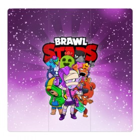 Магнитный плакат 3Х3 с принтом BRAWL STARS в Новосибирске, Полимерный материал с магнитным слоем | 9 деталей размером 9*9 см | Тематика изображения на принте: 8 bit | 8 бит | brawl stars | brawler | crow | emz | leon | nita | sandy | spike | бравл старз | бравлер | ворон | леон | нита | спайк | сэнди | эмз