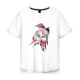 Мужская футболка хлопок Oversize с принтом Ravens cloak Mirai в Новосибирске, 100% хлопок | свободный крой, круглый ворот, “спинка” длиннее передней части | anime | anime girl | crow | dark | japanese | kuriyama | kyoukai no kanata | manga | mirai | raven | аниме | девушка