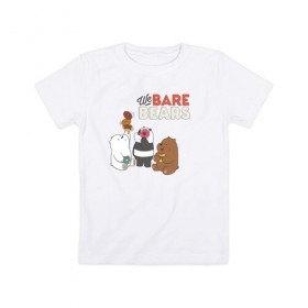 Детская футболка хлопок с принтом baby Bears в Новосибирске, 100% хлопок | круглый вырез горловины, полуприлегающий силуэт, длина до линии бедер | baby bears | bare bears | dsgngerzen | grizz | isebear | panpan | vdgerir