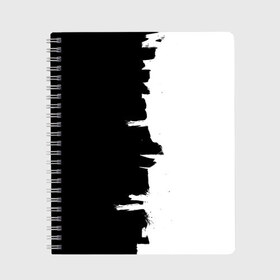 Тетрадь с принтом Черным по белому в Новосибирске, 100% бумага | 48 листов, плотность листов — 60 г/м2, плотность картонной обложки — 250 г/м2. Листы скреплены сбоку удобной пружинной спиралью. Уголки страниц и обложки скругленные. Цвет линий — светло-серый
 | black | white | белый | инь | чб | черный | янь