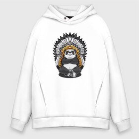 Мужское худи Oversize хлопок с принтом King Panda в Новосибирске, френч-терри — 70% хлопок, 30% полиэстер. Мягкий теплый начес внутри —100% хлопок | боковые карманы, эластичные манжеты и нижняя кромка, капюшон на магнитной кнопке | 2019 | kin | panda | золото | король | мода | панда | стиль | тренд