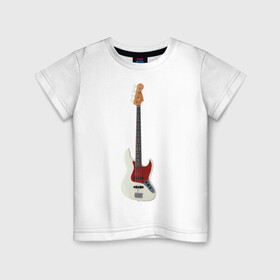 Детская футболка хлопок с принтом Бас-гитара в Новосибирске, 100% хлопок | круглый вырез горловины, полуприлегающий силуэт, длина до линии бедер | бас гитара | музыкальный инструмент
