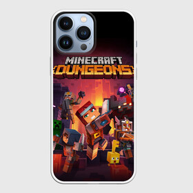 Чехол для iPhone 13 Pro Max с принтом Minecraft Dungeons в Новосибирске,  |  | dungeons | games | minecraft | mojang | игры | майнкрафт | подземелья | ремесло | шахтер