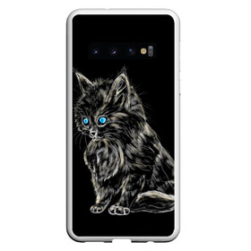 Чехол для Samsung Galaxy S10 с принтом Пушистый котёнок в Новосибирске, Силикон | Область печати: задняя сторона чехла, без боковых панелей | Тематика изображения на принте: животные | зверёк | кот | котёнок | милашка | няшка | счастье