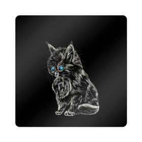 Магнит виниловый Квадрат с принтом Пушистый котёнок в Новосибирске, полимерный материал с магнитным слоем | размер 9*9 см, закругленные углы | Тематика изображения на принте: животные | зверёк | кот | котёнок | милашка | няшка | счастье