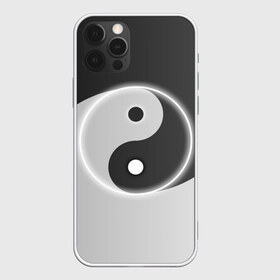 Чехол для iPhone 12 Pro Max с принтом Инь - янь (с двух сторон) в Новосибирске, Силикон |  | black | signs | white. | ying   yang | белый | знаки | инь   янь | чёрный