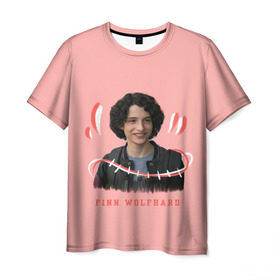 Мужская футболка 3D с принтом finn wolfhard в Новосибирске, 100% полиэфир | прямой крой, круглый вырез горловины, длина до линии бедер | finn wolfhard | очень странные дела | финн вулфард