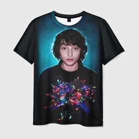 Мужская футболка 3D с принтом  finn wolfhard в Новосибирске, 100% полиэфир | прямой крой, круглый вырез горловины, длина до линии бедер | finn wolfhard | очень странные дела | финн вулфард