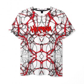 Мужская футболка 3D с принтом Нервы в Новосибирске, 100% полиэфир | прямой крой, круглый вырез горловины, длина до линии бедер | 
