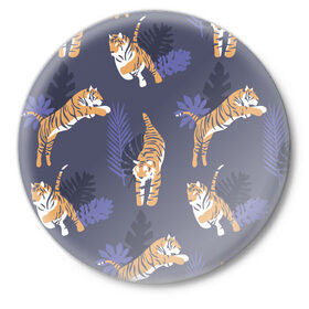 Значок с принтом Тигриный прайд в Новосибирске,  металл | круглая форма, металлическая застежка в виде булавки | lion | tiger | гепард | дикие кошки | животные | кот | кошки | лев | пантера | тигр | тигры
