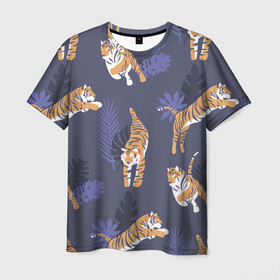 Мужская футболка 3D с принтом Тигриный прайд в Новосибирске, 100% полиэфир | прямой крой, круглый вырез горловины, длина до линии бедер | Тематика изображения на принте: lion | tiger | гепард | дикие кошки | животные | кот | кошки | лев | пантера | тигр | тигры