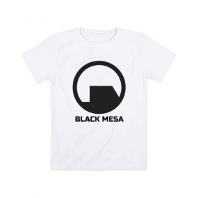 Детская футболка хлопок с принтом Black Mesa в Новосибирске, 100% хлопок | круглый вырез горловины, полуприлегающий силуэт, длина до линии бедер | Тематика изображения на принте: alyx | black mesa | half life | half life 2 | халф лайф