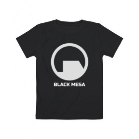 Детская футболка хлопок с принтом Black Mesa в Новосибирске, 100% хлопок | круглый вырез горловины, полуприлегающий силуэт, длина до линии бедер | Тематика изображения на принте: alyx | black mesa | half life | half life 2 | халф лайф