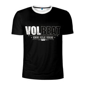 Мужская футболка 3D спортивная с принтом Volbeat в Новосибирске, 100% полиэстер с улучшенными характеристиками | приталенный силуэт, круглая горловина, широкие плечи, сужается к линии бедра | groove metal | hardcore | psychobilly | rebound | replay | rewind | volbeat | волбит