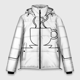 Мужская зимняя куртка 3D с принтом Чашечку кофе? в Новосибирске, верх — 100% полиэстер; подкладка — 100% полиэстер; утеплитель — 100% полиэстер | длина ниже бедра, свободный силуэт Оверсайз. Есть воротник-стойка, отстегивающийся капюшон и ветрозащитная планка. 

Боковые карманы с листочкой на кнопках и внутренний карман на молнии. | бариста | бармен | вкус | кардиограмма | кофе | кофеман | напиток | подача | профессия | хобби | чашка
