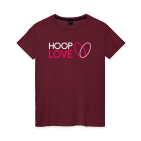 Женская футболка хлопок с принтом Hoop Love logo white в Новосибирске, 100% хлопок | прямой крой, круглый вырез горловины, длина до линии бедер, слегка спущенное плечо | fire show | hoop | hoop dance | hooping | hula hoop | обруч | огненное шоу | танец с обручем | хула хуп | хулахуп