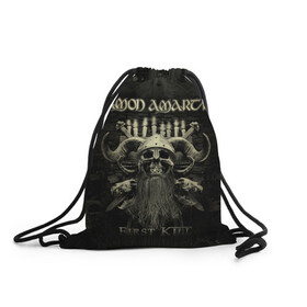 Рюкзак-мешок 3D с принтом Amon Amarth в Новосибирске, 100% полиэстер | плотность ткани — 200 г/м2, размер — 35 х 45 см; лямки — толстые шнурки, застежка на шнуровке, без карманов и подкладки | amon amarth | metal | викинг метал | группы | дэт метал | метал | музыка | рок