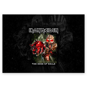 Поздравительная открытка с принтом Iron Maiden в Новосибирске, 100% бумага | плотность бумаги 280 г/м2, матовая, на обратной стороне линовка и место для марки
 | heavy metal | iron maiden | metal | айрон мейден | группы | метал | музыка | рок | хеви метал
